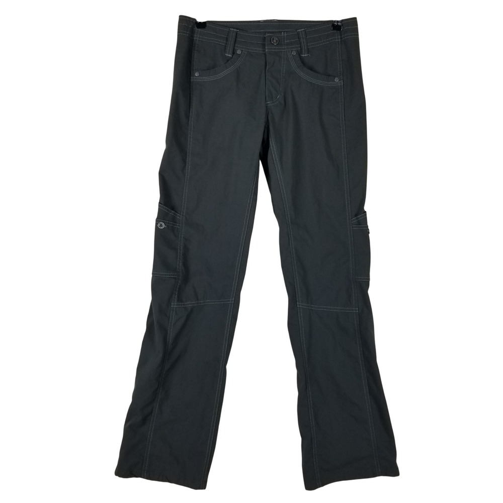 KUHL Splash Straight Pants Women 4 Reg Charcoal Gray Hiking Cargo Outdoor